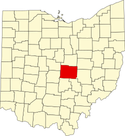 Karte von Licking County innerhalb von Ohio