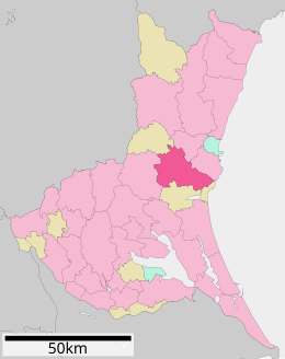 Miton sijainti Ibarakin prefektuurissa