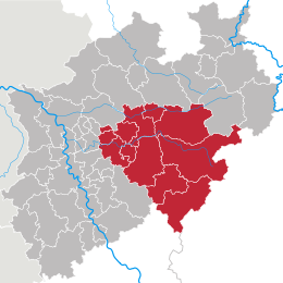 Locatie Regierungsbezirk Arnsberg in Noordrijn-Westfalen