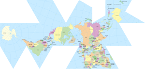 Mapa Dymaxion con países.