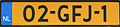 Current model of Dutch license plates, in use since May 19, 2008.