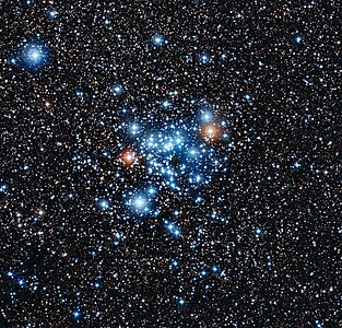 ESOラ・シヤ天文台のスイス1.2mレオンハルト・オイラー望遠鏡で撮影された散開星団NGC 3766。