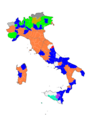 La situazione politica delle province italiane dopo il voto.