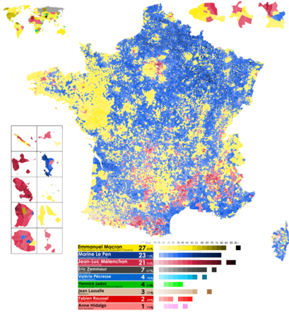 Résultats par communes et circonscription consulaires du 1er tour.