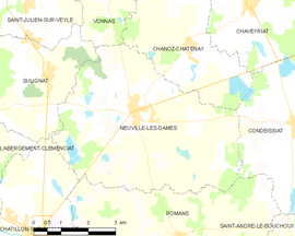 Mapa obce Neuville-les-Dames