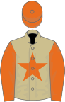 Beige, Orange star, sleeves and cap