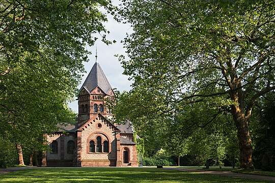 Chapel on the historic city cemetery (Stadtfriedhof) in Göttingen, Germany.