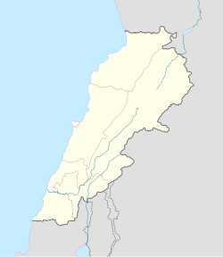 Map showing the location of Ouyoun within Lebanon