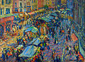 Le marché de Pont Audemer, oil on canvas, 53 x 71 cm