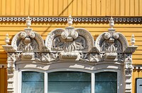 Nalichniki (decorated window casings) in Tomsk Author: Павел Андрющенко