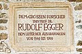 English: Memorial plaque for Rudolf Egger Deutsch: Gedenktafel für Rudolf Egger