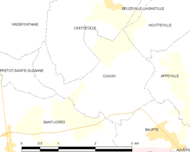 Mapa obce Coigny