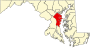 Mapa de Maryland destacant el Comtat d'Anne Arundel