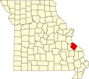 Map of Missouri highlighting Ste. Genevieve County