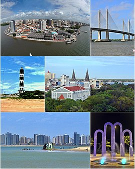 Do topo, em sentido horário: vista aérea da Avenida Beira Mar; Ponte Aracaju-Barra dos Coqueiros; Parque Teófilo Dantas e a Catedral Arquidiocesana Nossa Senhora da Conceição; vista panorâmica da cidade e Arcos da Orla de Atalaia.