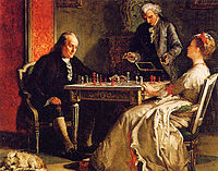 Edward Harrison May (en), Lady Howe met Benjamin Franklin échec et mat (ru) (1867)