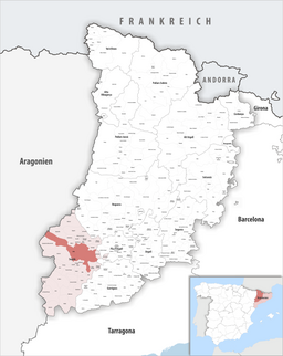 Kommunens läge i provinsen Lleida