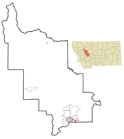 Location of East Helena, Montana