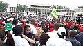 Image 3A pro-constitutional reform rally in Brazzaville during October 2015. The constitution's reforms were subsequently approved in a disputed election which saw demonstrations and violence. (from Republic of the Congo)