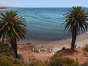 Workers cleaning up the Refugio oil spill in 2015 in Santa Barbara County, California