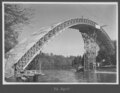 Hölzernes Lehrgerüst für das Lorraineviadukt mit einer Spannweite von 146 m, 1938