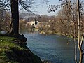 Banja Luka - Pogled na rijeku Vrbas i tvrđavu Kastel.