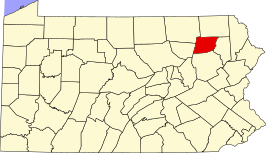 Locatie van Wyoming County in Pennsylvania