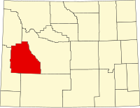 Map of Vajoming highlighting Sublette County