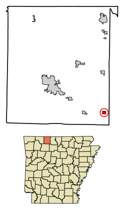 Location of Everton in Boone County, Arkansas.