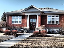 Carnegie library designed by Link & Haire in Big Timber, Montana