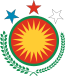 Blason de Fédération démocratique du Nord de la Syrie Federaliya Demokratîka Bakûrê Sûriyê (ku) الفدرالية الدمقراطية لشمال سوريا (ar) ܦܕܪܐܠܝܘܬ݂ܐ ܕܝܡܩܪܐܛܝܬܐ ܕܓܪܒܝ ܣܘܪܝܐ (syr)