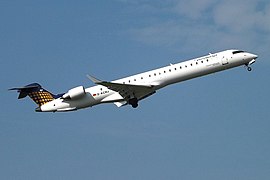 Un ancien CRJ-900 d'Eurowings opérant pour le compte de Lufthansa Regional, aujourd'hui transféré à Lufthansa CityLine