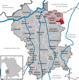 Läget för Landensberg i Landkreis Günzburg