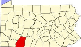 Locatie van Somerset County in Pennsylvania