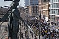 Marchers proceed down Front Street, Philadelphia, PA