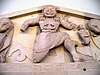 Close up of Gorgon at the pediment of Artemis temple in Corfu