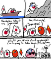 Un groupe d'activistes japonais et chinois dans la dispute des îles Senkaku BD publiée dans Polandball News.