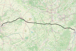Spoorlijn Parijs - Straatsburg op de kaart