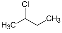 Structuurformule van 2-chloorbutaan