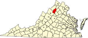 Map of Virginia highlighting Page County