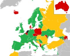 Mapa z zaznaczeniem państw uczestniczących