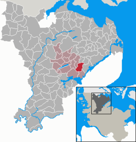 Poziția Taarstedt pe harta districtului Schleswig-Flensburg