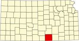 Locatie van Sumner County in Kansas