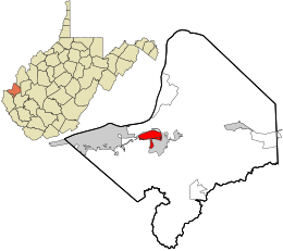 Location in Cabell County and the state of West Virginia.