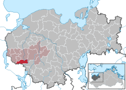 Elhelyezkedése Mecklenburg-Elő-Pomeránia térképén