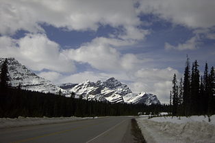 View going North from Lake Louise in Banff National Park