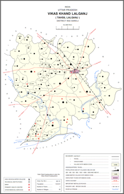 Map showing Haripur (#809) in Lalganj CD block