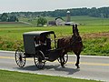 Image 25An Amish family riding in a traditional Amish buggy in Lancaster County; Pennsylvania has the largest Amish population of any state. (from Pennsylvania)