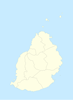 Mapa konturowa Mauritiusa, blisko centrum na dole znajduje się punkt z opisem „Stade George V”