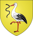 Blason représentant une cigogne avec un serpent